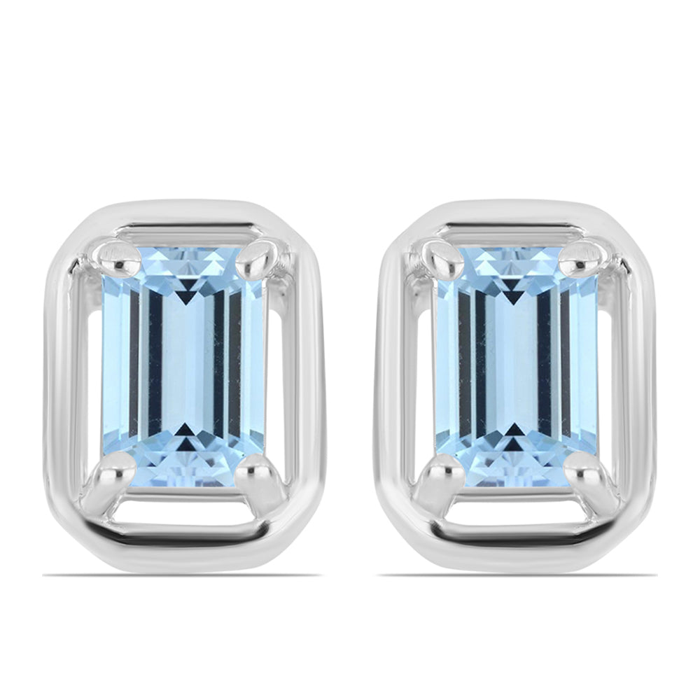 Brincos de Prata com Água-marinha de Embu County