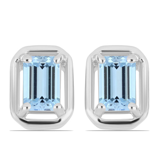 Brincos de Prata com Água-marinha de Embu County