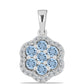 Pendente de Prata com Água-marinha de Embu County e Topázio Branco