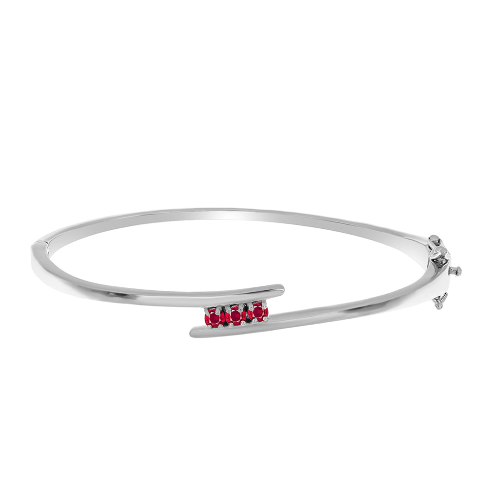 Pulseira de Prata com Rubi de Madagáscar  Contraste: Cabeca de Veado (800)