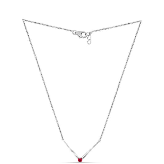 Colar de Prata com Rubi de Madagáscar  Contraste: Cabeca de Veado (800)