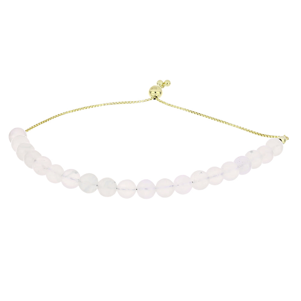 Pulseira de Prata com Banho de Ouro com Pedra da Lua Arco-íris
