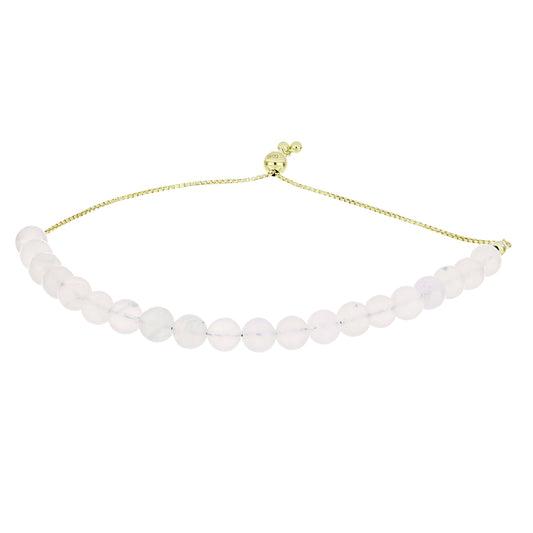 Pulseira de Prata com Banho de Ouro com Pedra da Lua Arco-íris