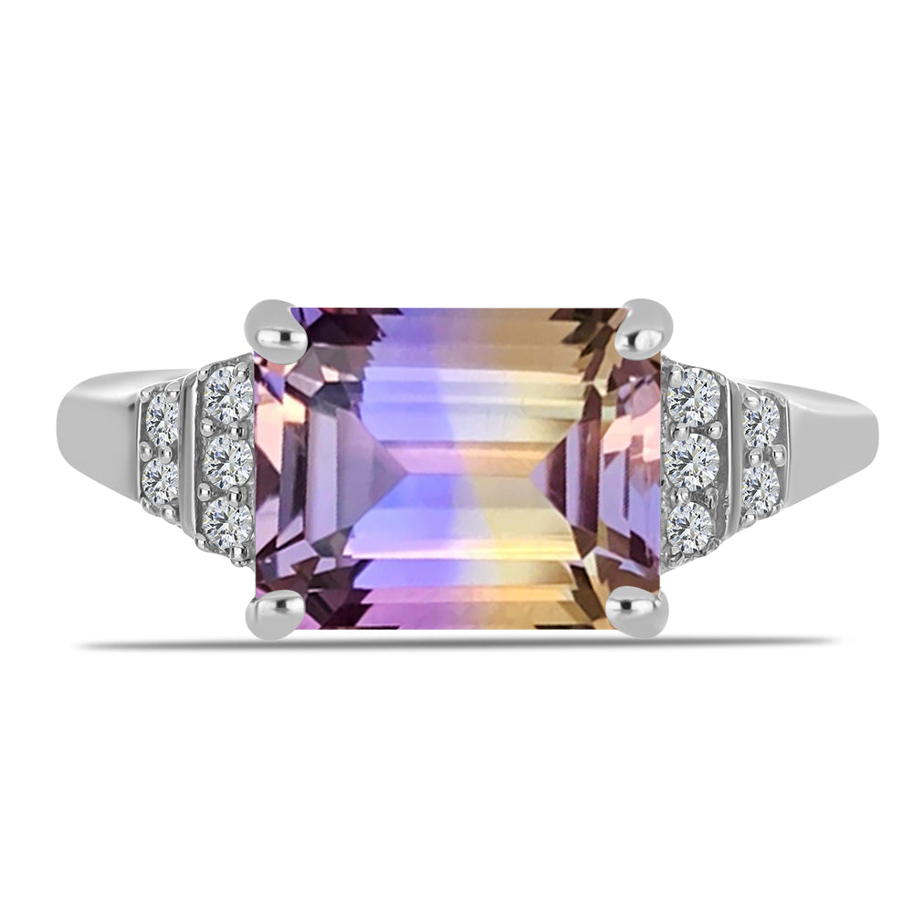 Anel de Prata com Ametrino de Anahi e Topázio Branco 1 