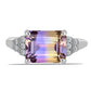 Anel de Prata com Ametrino de Anahi e Topázio Branco