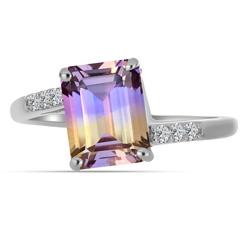 Anel de Prata com Ametrino de Anahi e Topázio Branco 1 