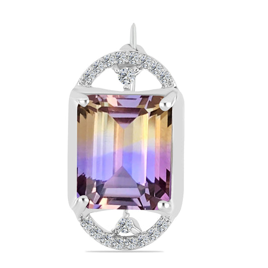 Alfinete de Prata com Ametrino de Anahi e Topázio Branco