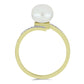 Anel de Prata com Banho de Ouro com Pérola de Água Doce Branca e Topázio Branco