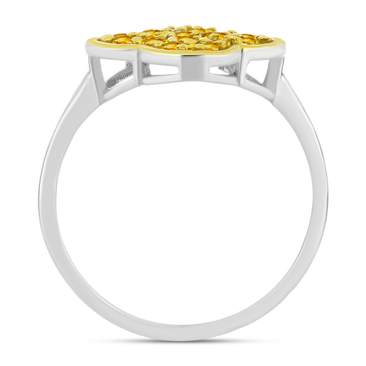 Anel de Prata com Citrino de Ural