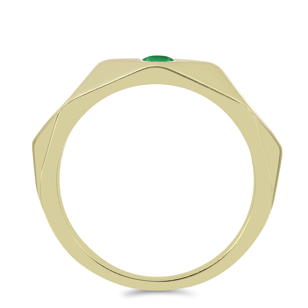 Anel de Prata com Banho de Ouro com Esmeralda da Zambézia  Contraste: Cabeca de Veado (800) 2 