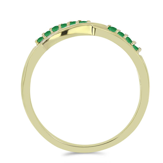 Anel de Prata com Banho de Ouro com Esmeralda da Zambézia