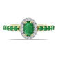Anel de Prata com Banho de Ouro com Esmeralda da Zambézia e Topázio Branco