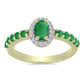 Anel de Prata com Banho de Ouro com Esmeralda da Zambézia e Topázio Branco