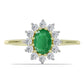 Anel de Prata com Banho de Ouro com Esmeralda da Zambézia e Topázio Branco