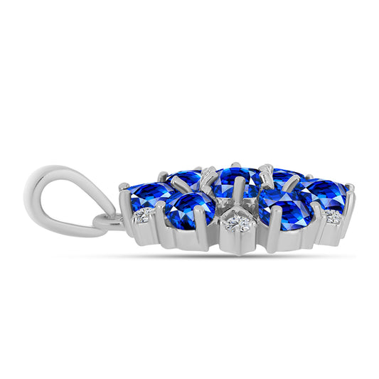 Pendente de Prata com Safira Azul Australiana e Topázio Branco