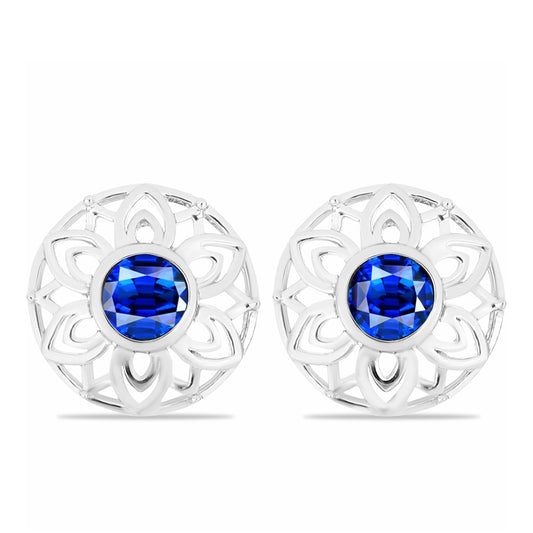 Brincos de Prata com Safira Azul Australiana