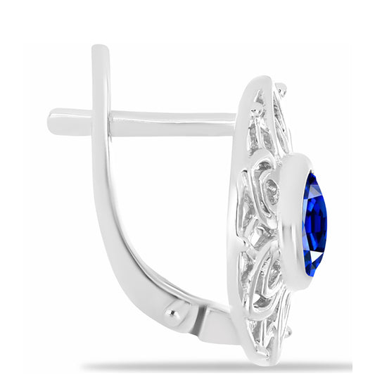 Brincos de Prata com Safira Azul Australiana