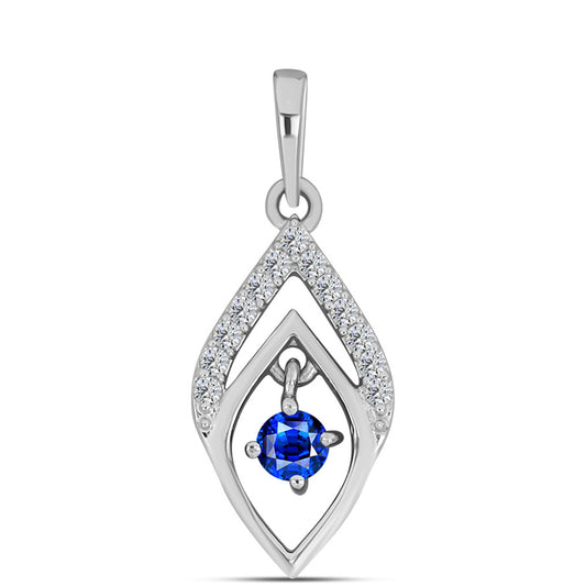 Pendente de Prata com Safira Azul Australiana e Topázio Branco