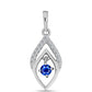 Pendente de Prata com Safira Azul Australiana e Topázio Branco