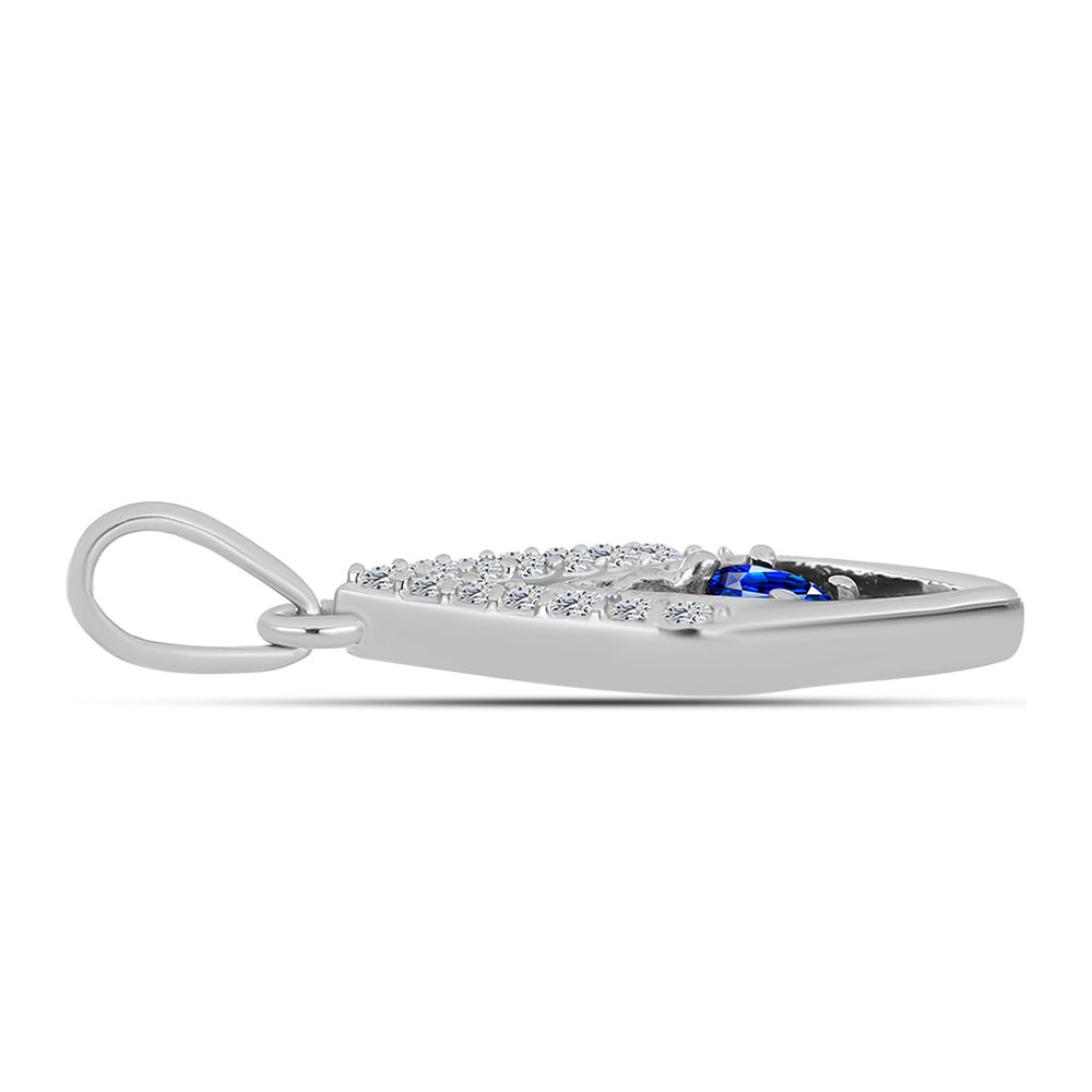 Pendente de Prata com Safira Azul Australiana e Topázio Branco