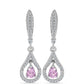Brincos de Prata com Kunzita de Pala e Topázio Branco