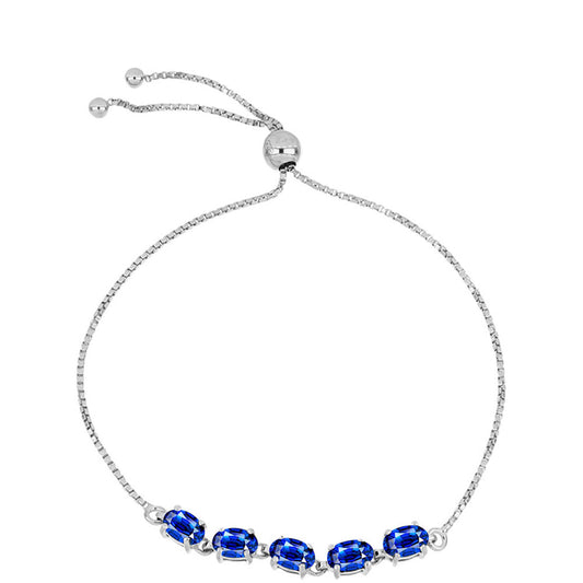 Pulseira de Prata com Safira Azul Australiana  Contraste: Cabeca de Veado (800)