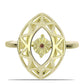 Anel de Prata com Banho de Ouro com Diamante cor de Cognac