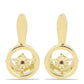Brincos de Prata com Banho de Ouro com Diamante cor de Cognac