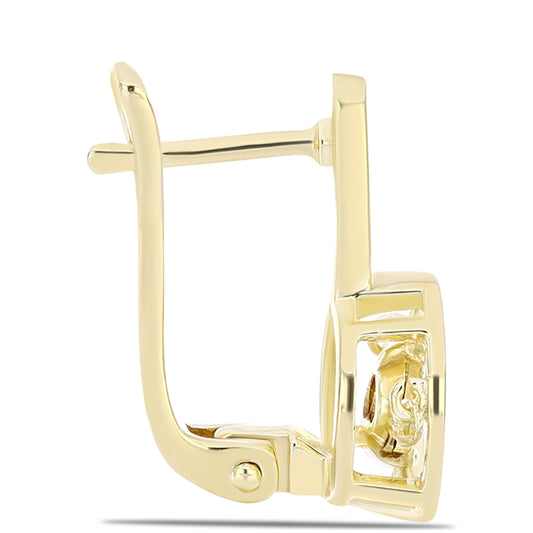 Brincos de Prata com Banho de Ouro com Diamante cor de Cognac