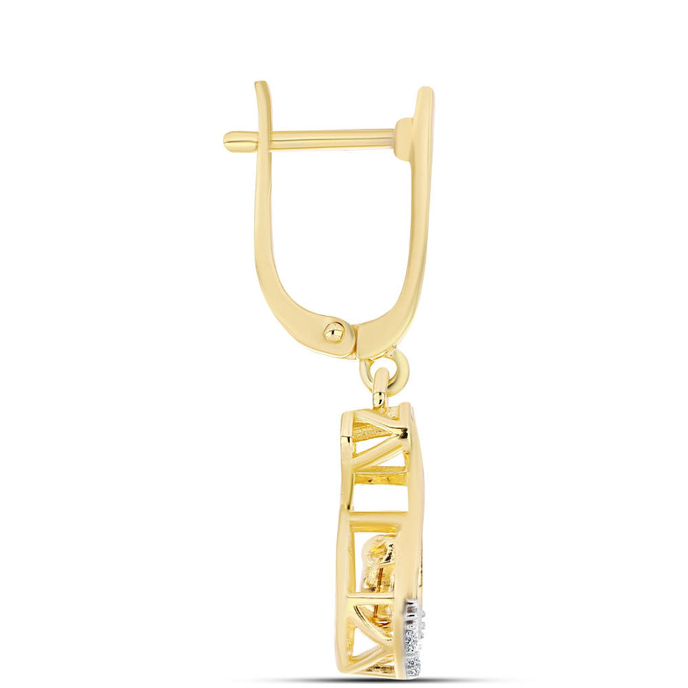 Brincos de Prata com Banho de Ouro com Diamante cor de Cognac e Topázio Branco 2 