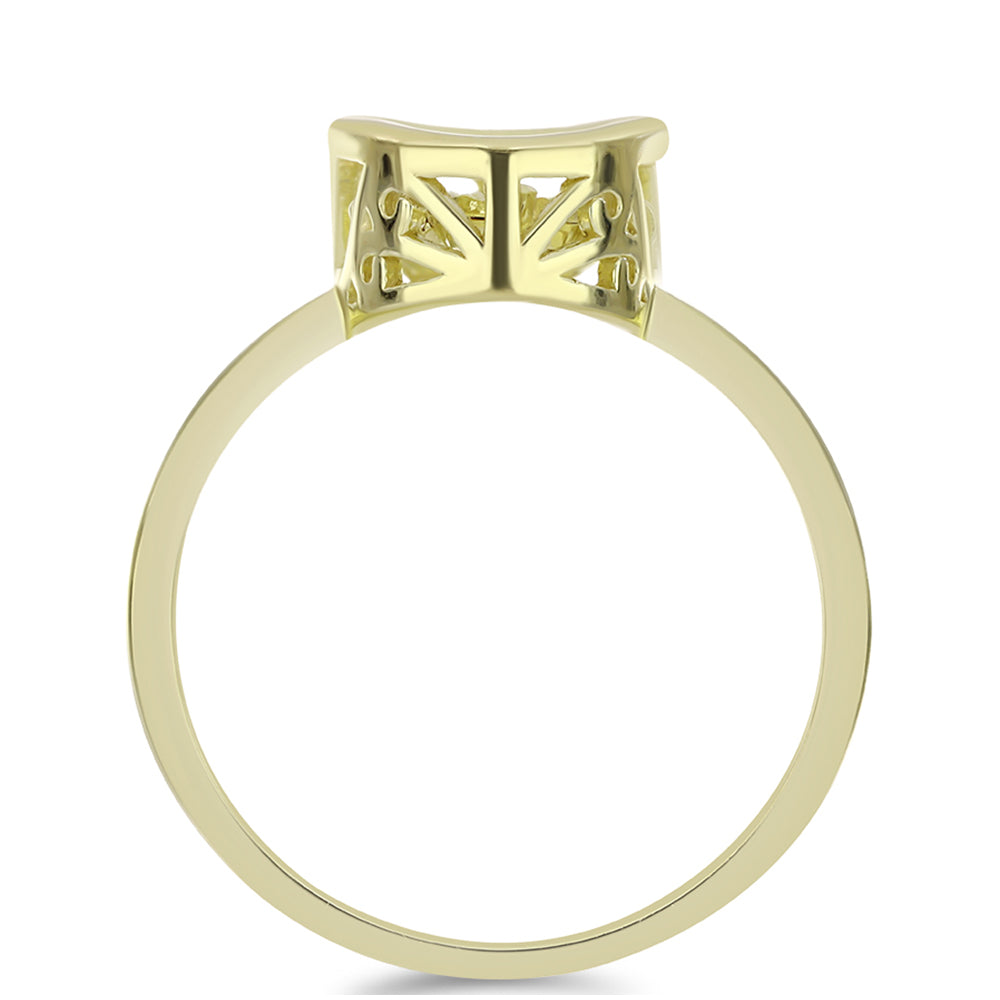 Anel de Prata com Banho de Ouro com Diamante cor de Cognac 2 