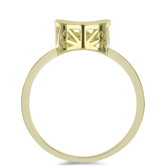 Anel de Prata com Banho de Ouro com Diamante cor de Cognac