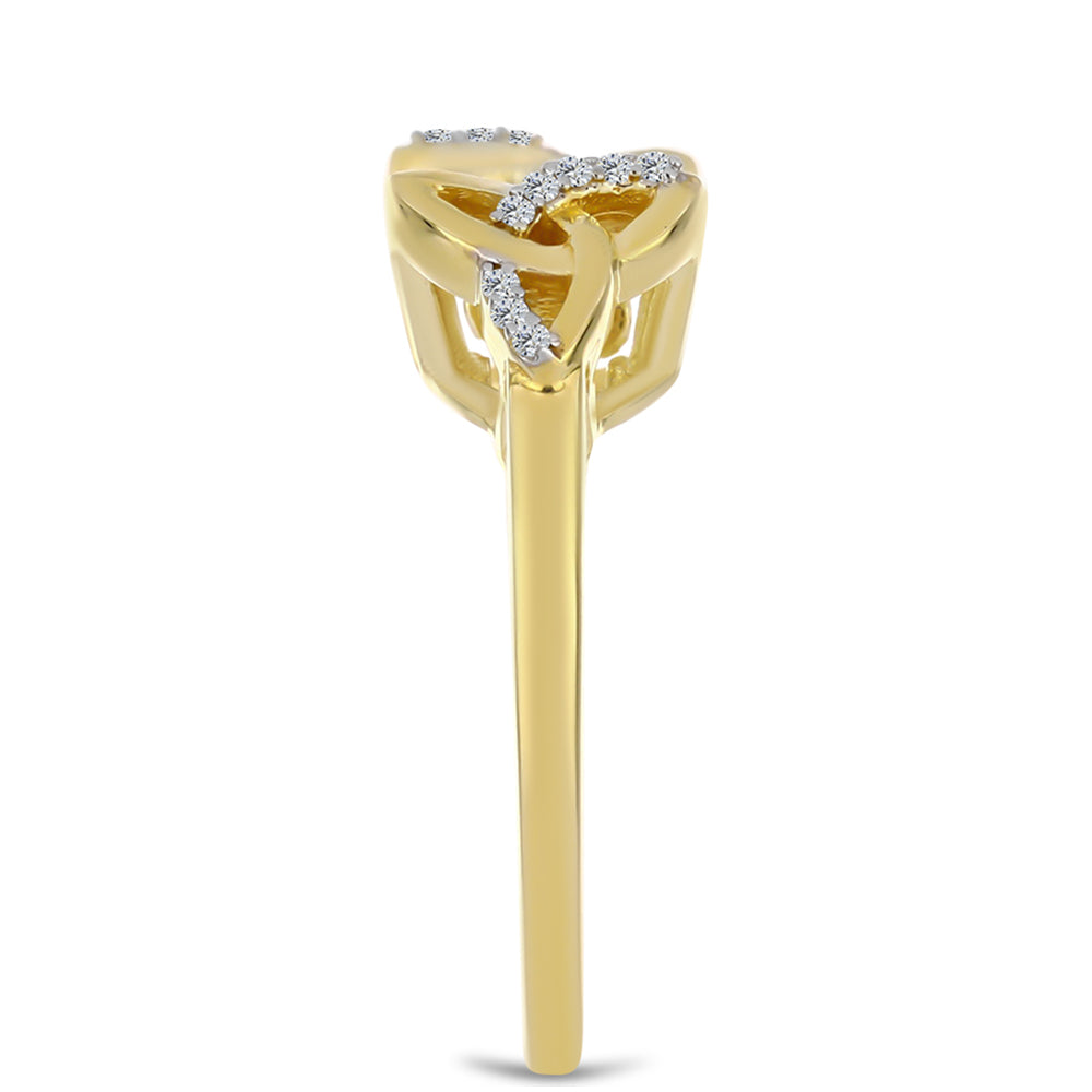 Anel de Prata com Banho de Ouro com Diamante cor de Cognac e Topázio Branco  Contraste: Cabeca de Veado (800) 4 