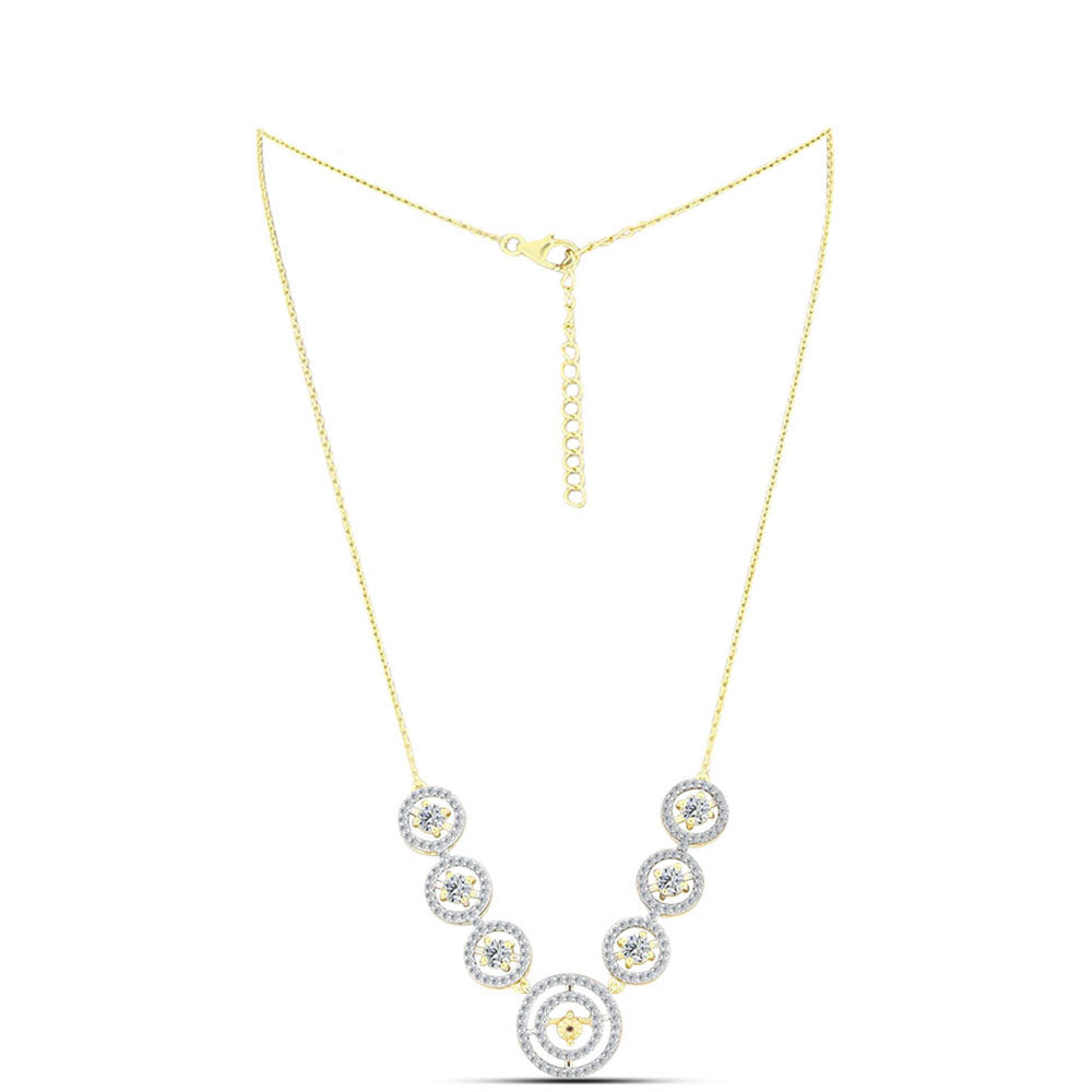 Colar de Prata com Banho de Ouro com Diamante cor de Cognac e Topázio Branco  Contraste: Cabeca de Veado (800) 1 