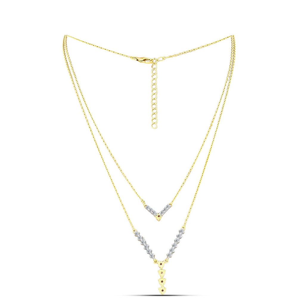Colar de Prata com Banho de Ouro com Diamante cor de Cognac e Topázio Branco  Contraste: Cabeca de Veado (800) 1 