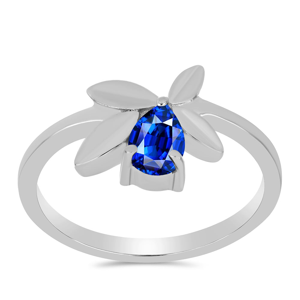 Anel de Prata com Safira Azul Australiana 3 