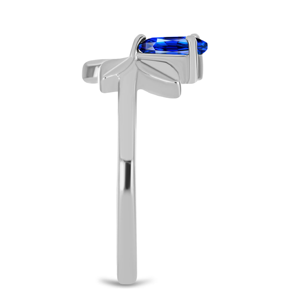 Anel de Prata com Safira Azul Australiana 4 