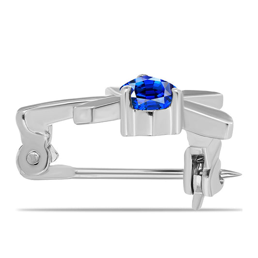 Alfinete de Prata com Safira Azul Australiana