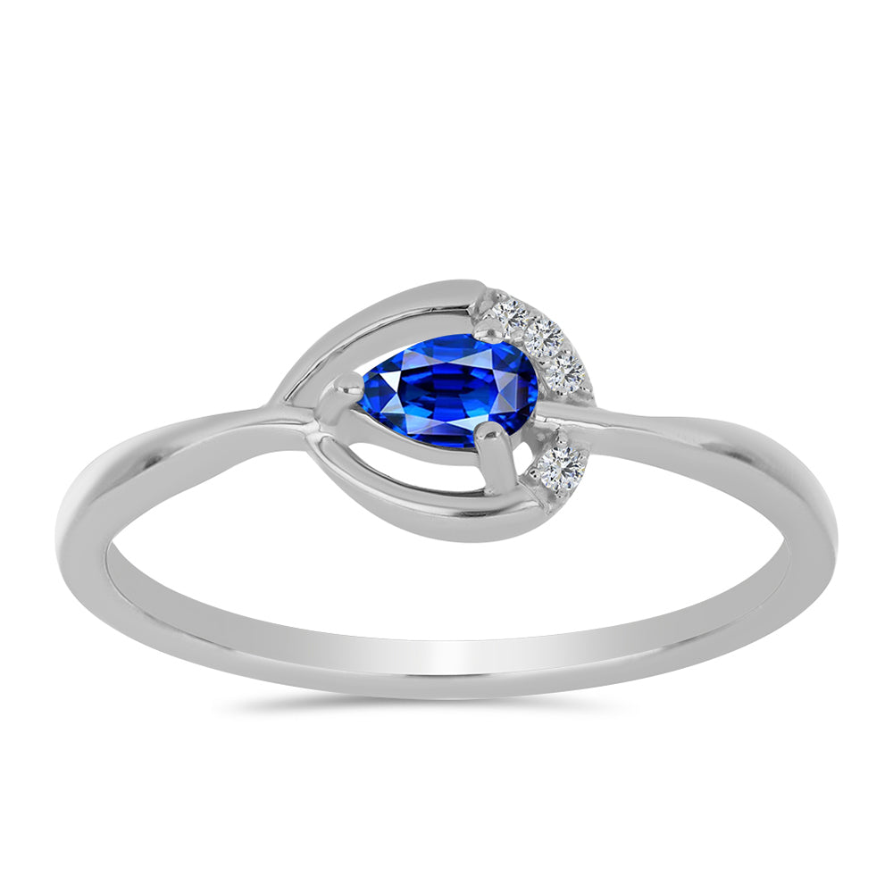 Anel de Prata com Safira Azul Australiana e Topázio Branco