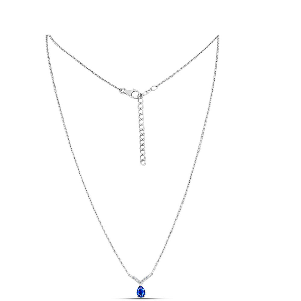 Colar de Prata com Safira Azul Australiana e Topázio Branco 1 