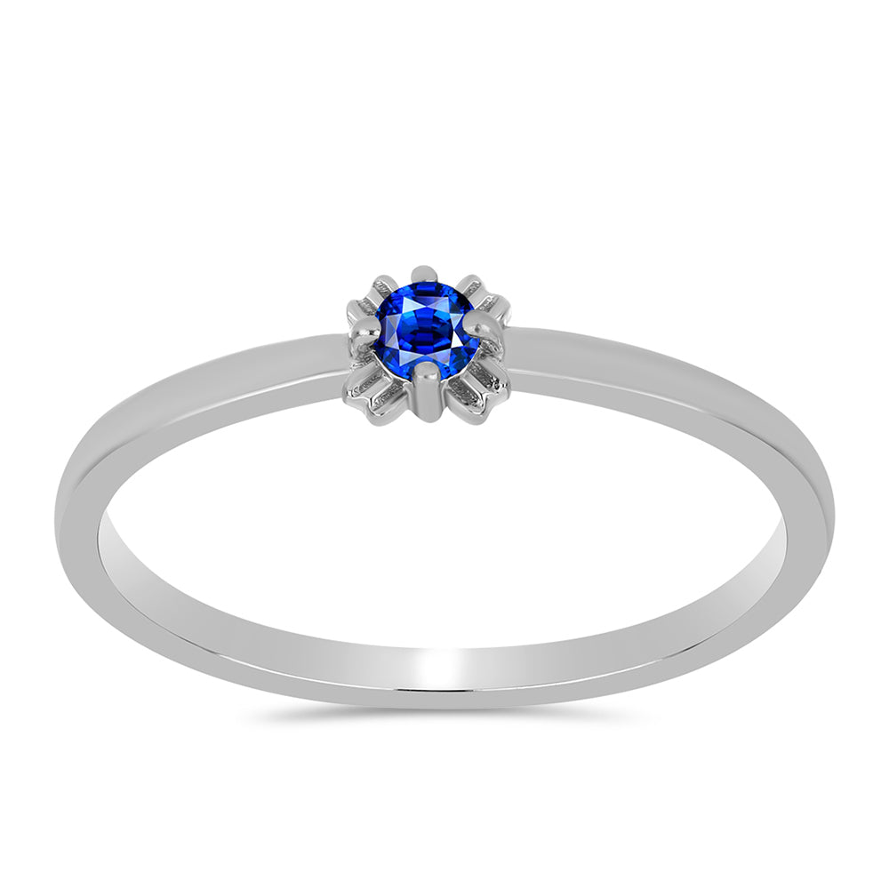 Anel de Prata com Safira Azul Australiana 1 