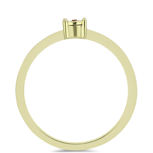 Anel de Prata com Banho de Ouro com Diamante cor de Cognac