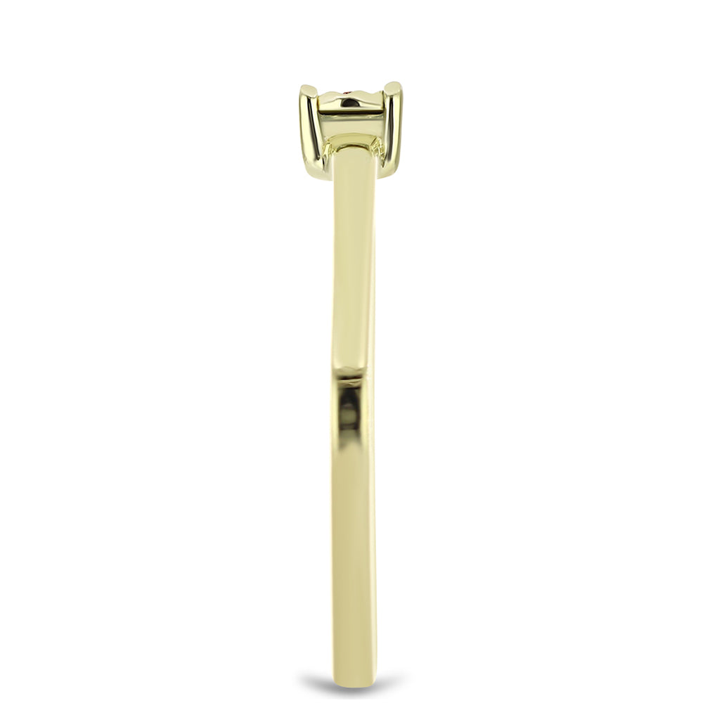 Anel de Prata com Banho de Ouro com Diamante cor de Cognac