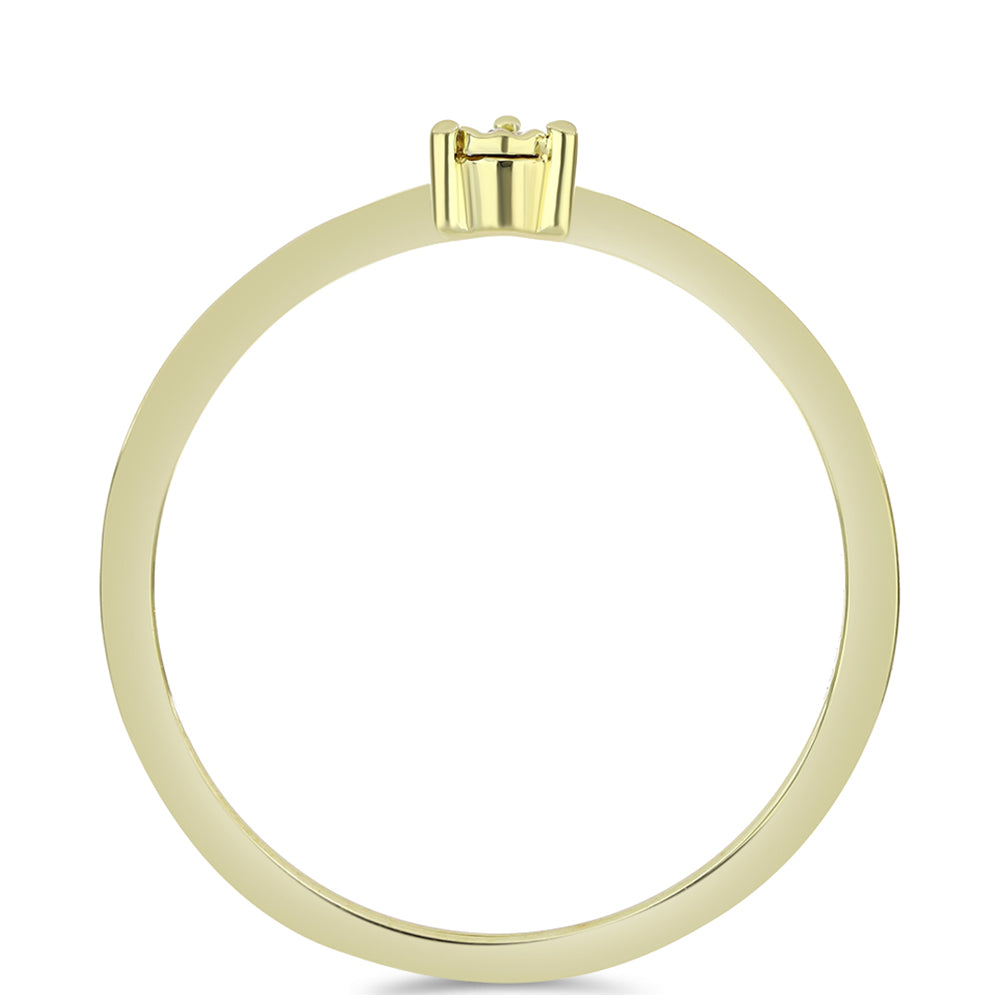 Anel de Prata com Banho de Ouro com Diamante cor de Cognac 2 