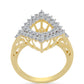 Anel de Prata com Banho de Ouro com Diamante cor de Cognac e Topázio Branco  Contraste: Cabeca de Veado (800)
