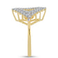 Anel de Prata com Banho de Ouro com Diamante cor de Cognac e Topázio Branco  Contraste: Cabeca de Veado (800)