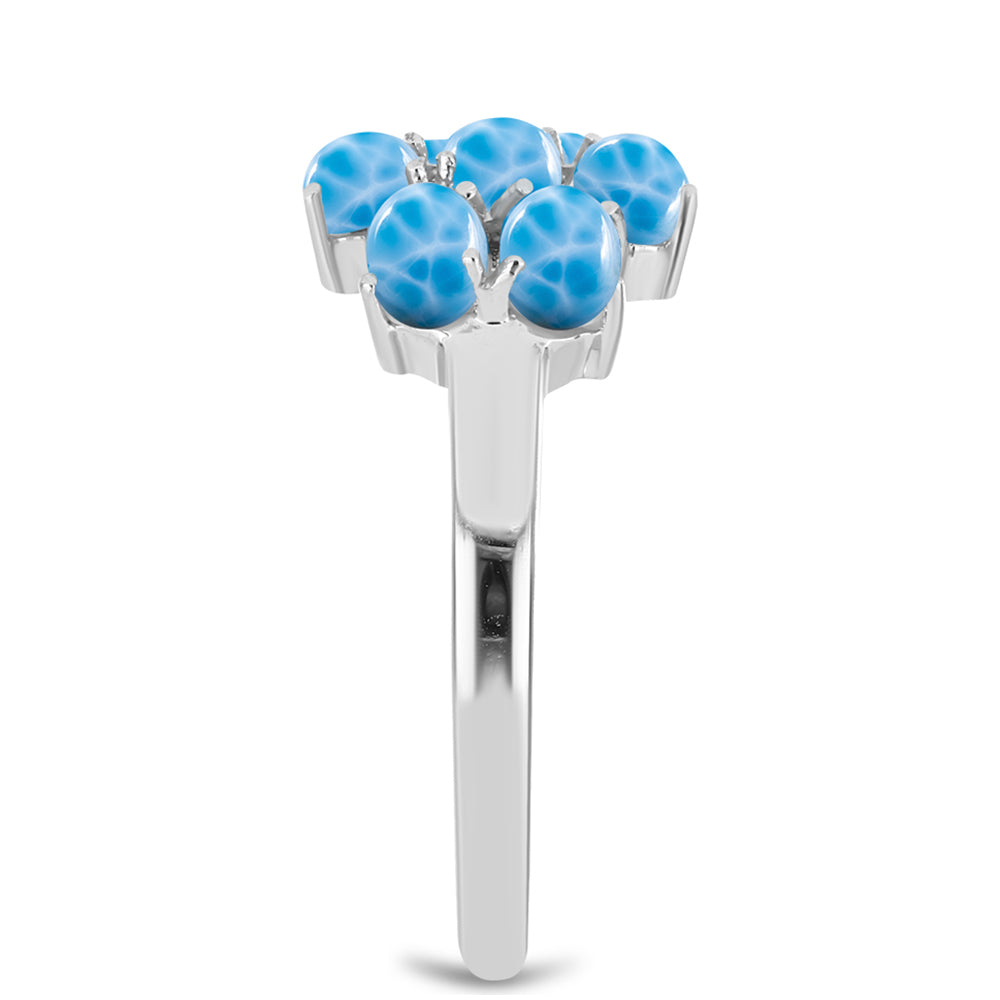 Anel de Prata com Larimar de Barahona