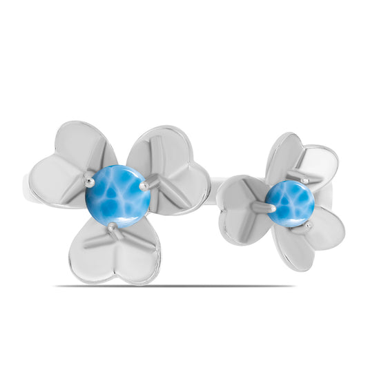 Anel de Prata com Larimar de Barahona  Contraste: Cabeca de Veado (800)