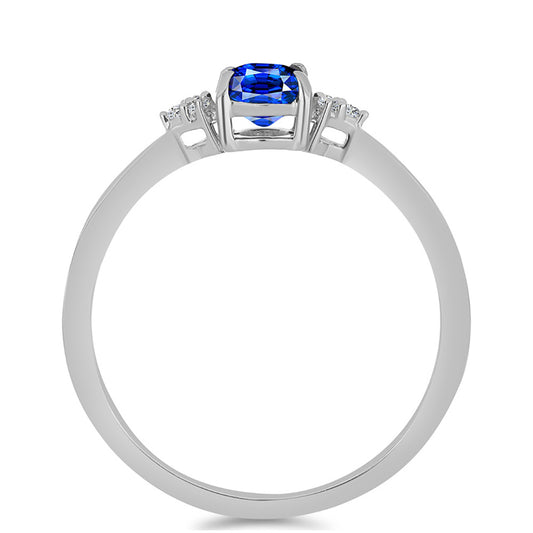 Anel de Prata com Safira Azul Australiana e Topázio Branco