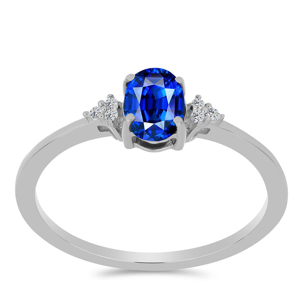 Anel de Prata com Safira Azul Australiana e Topázio Branco 3 